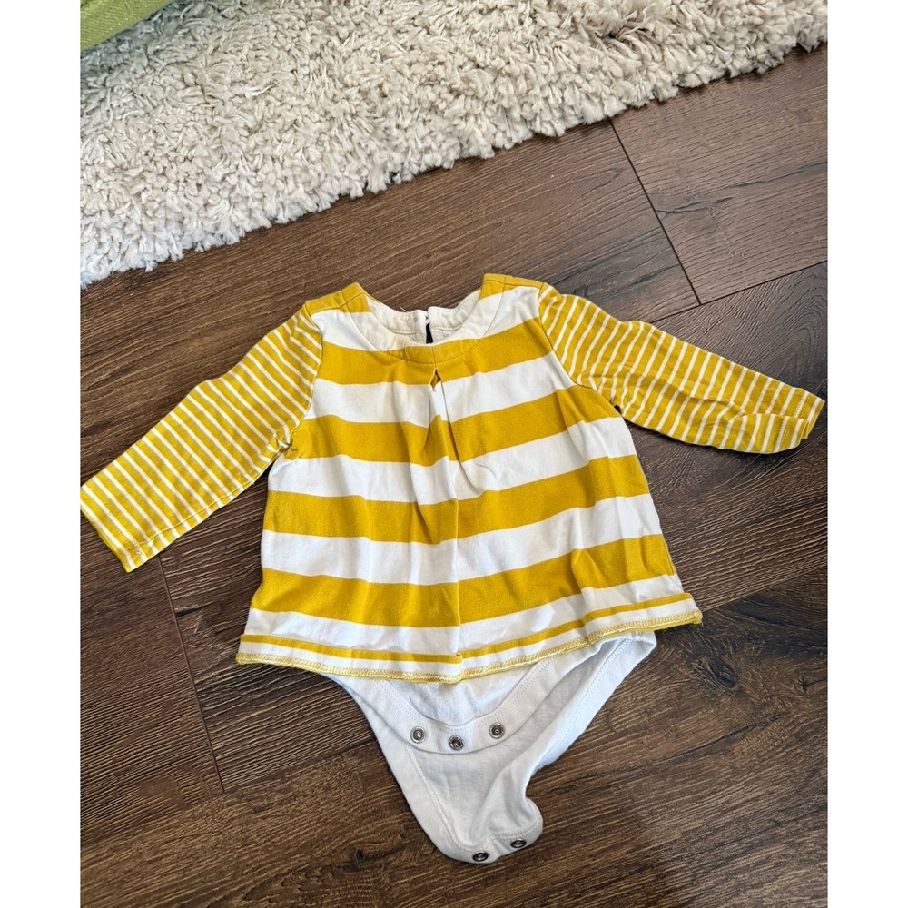 Baby gap yellow stripe onesie bodysuit 3-6 mos